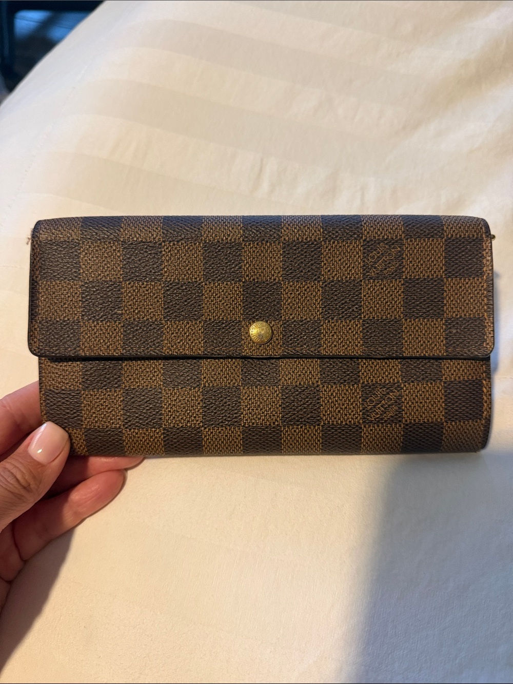 Louis Vuitton Damier Ebene Brown and Dark Brown Continental Wallet